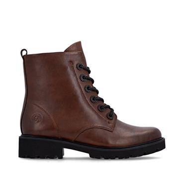 Remonte Laced Eylet Ankle Boot - Brown Leather